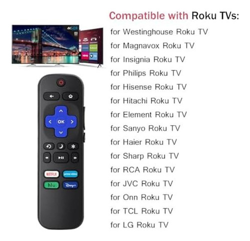 Reemplazo De Control Remoto Universal Para Roku Tv Todos Los