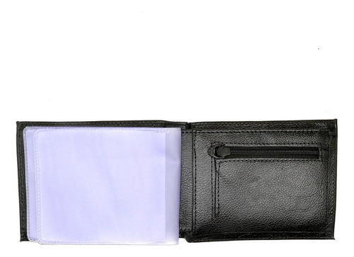Carteira Masculina Couro Porta Moedas Porta Cartões Moderna Cor Preto