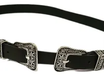 Comprar Kit 3 Cintos Femininos Country 2 Fivela Prata Resina Preta