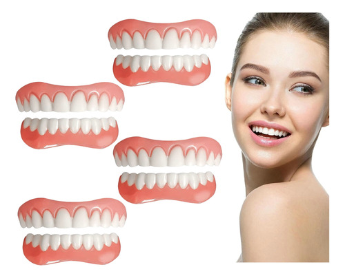 4×set De Prótesis Profesionales Silicona Brillante Dentes B