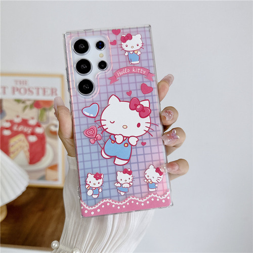 Rosa Hello Kitty S22/s23/s24 Serie Protector De Teléfono