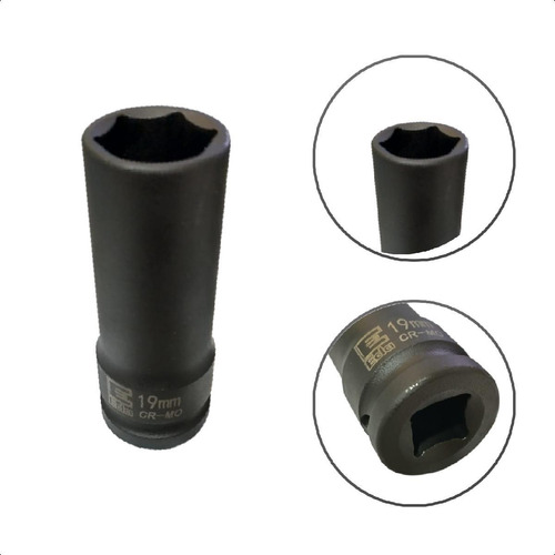 Soquete Longo De Impacto Sextavado 19mm X 1/2 Pol Em Aço