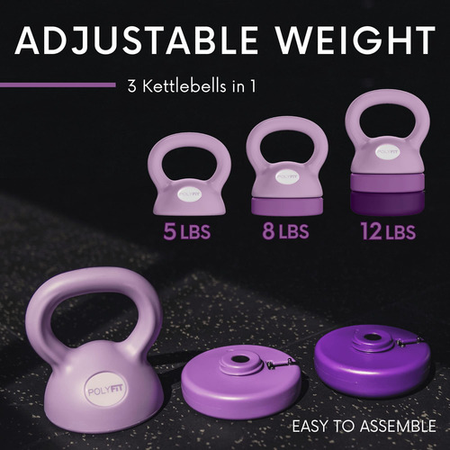 Kettlebell Polyfit Ajustável Para Mulheres 2,3 Kg, 3,6 Kg, 5