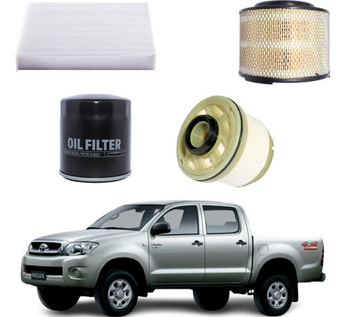Kit Filtros Toyota Hilux 2005 2015 Aire/petrol/aceite/polen