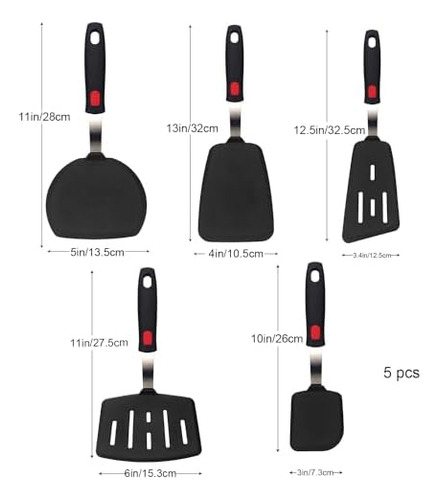 Espátula De Silicona, Juego De 5 Espátulas De Silicona Para