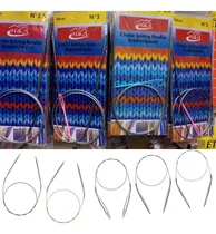 Comprar Set De 11 Agujas De Tejer Circulares + 11 Agujas Plástico 
