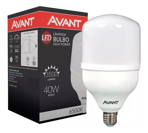 Lâmpada Led Avant De Alta Potencia 40w Branco Frio 6500k Cor da luz Branco-frio