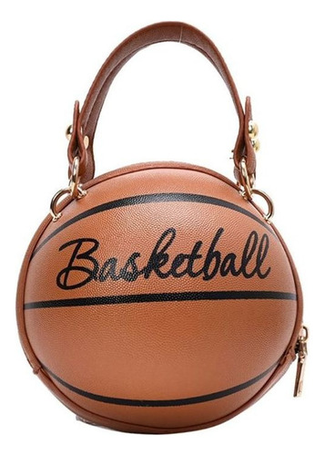 Bolso Bandolera De Cuero Sintético Redondo De Baloncesto Par