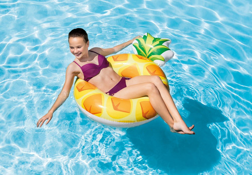 Boia Inflável Abacaxi Intex Piscina Pvc Amarela 117cm