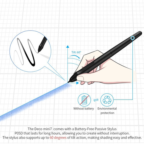 Imagen 4 de 10 de Tableta Digital P/diseño Grafico Mediana Xp-pen Deco Mini 7