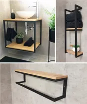 Comprar Combo Lavabo Y Toalleros Industrial Green Life 3pz
