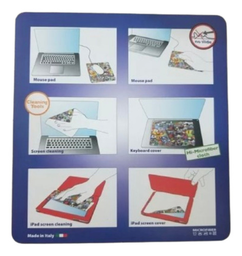 10 Mouse Pad De Microfibra Lienzo Limpiador Y Pad 3 En 1