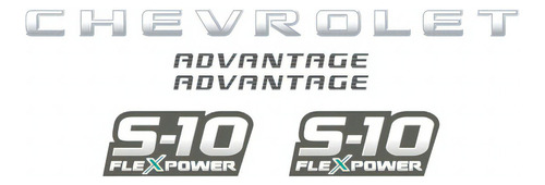 Kit Adesivo Lateral S10 Advantage Flex 2010 Grafite S10kit07