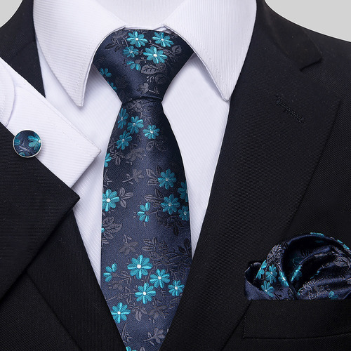 Juego De Hombr Corbata Clips De Corbata De Moño Gemelos Color Azul