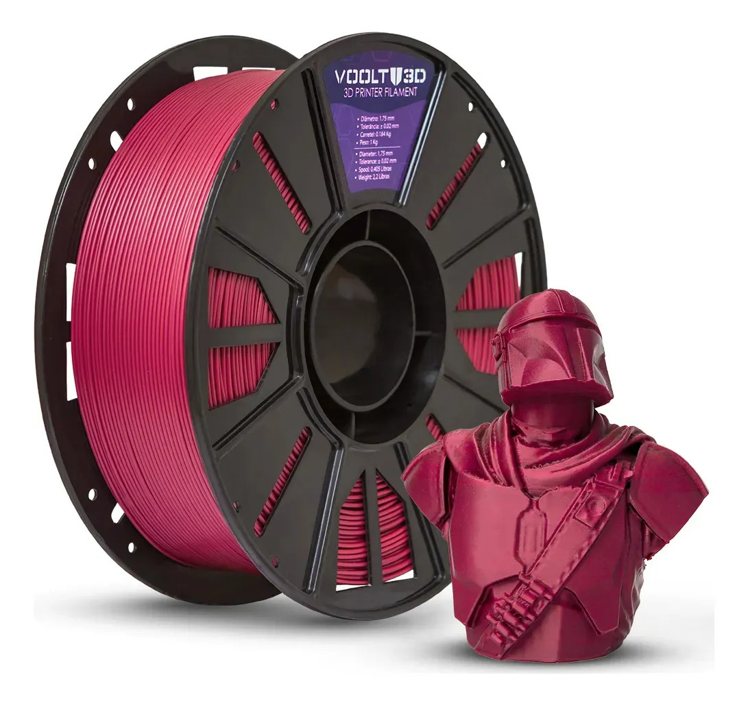 Filamento Pla Vermelho Marsala 1kg Impressão 3d 1.75mm Voolt