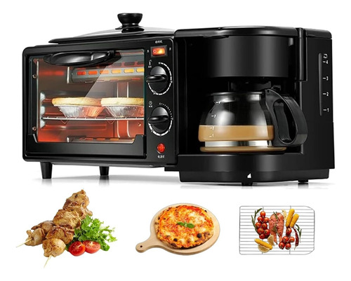 Estación De Desayuno Horno 3 En1 De Microondas Con Cafetera