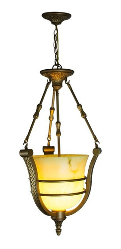 Candil Decorativo Estilo Ratan Bronce Antiguo E14 60w 1 Luz