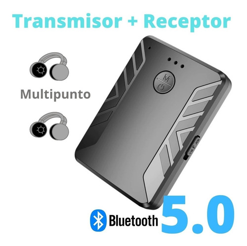 Imagen 1 de 10 de Transmisor Bluetooth 5.0 Enlaza 2 Audífonos Pc Smartphone Tv