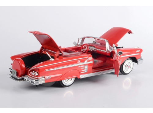 Motormax 1:24 1958 Chevy Impala Convertible Timeless Legends Color Rojo