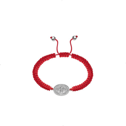Imagen 2 de 9 de Pulsera Hilo San Benito De Plata Ley .925 Agálea Joyeria