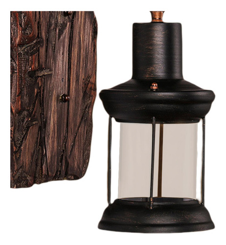 2 Aplique De Pared De Madera Industrial De E27 Base De