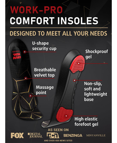 (nuevo) Plantillas Work Pro Comfort - Absorción De Impactos