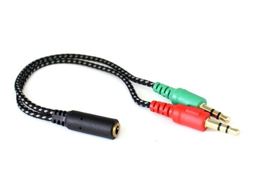Cable Jack 3.5 2 A 1 Audio 2 Machos 1 Hembra Acordonado Auxi