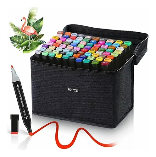 Marcadores Doble Punta Touchfive Original 80 Pcs