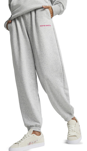 Pantalón Puma Team Sportstyle Mujer Moda Gris