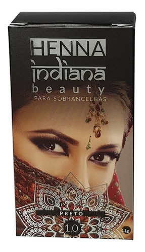 Henna Para Sobrancelhas Indiana Beauty 1,1g - Preta