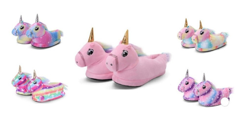 Pantuflas Unicornio Peluche Cerradas Nena Importadas