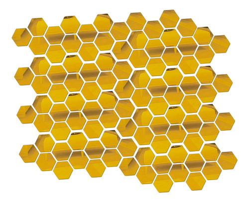 Para Juego De Pegatinas De 100 Piezas De Espejo Hexagonal