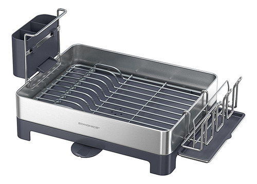 Escurridor De Platos Songmics De Acero Inoxidable Color Plata/Gris