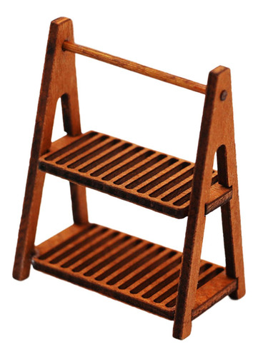 1:6 1:12 Conjunto De Rack De Pão Em Miniatura Marrom Escuro