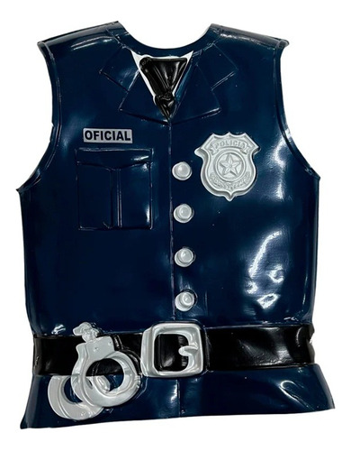 Pechera Plastica De Policia Para Disfraz 45 X 32 Cm