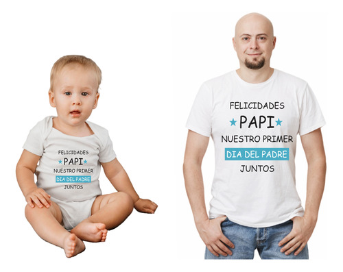 Camiseta Día Del Padre + Bebé Personalizado Regalo
