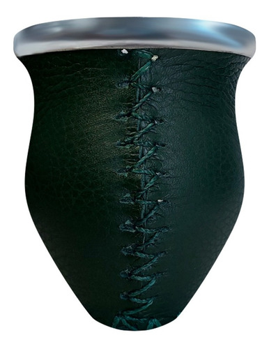 Imagen 4 de 5 de Mate De Vidrio Grande Unión Verde Oscuro Boca Ancha