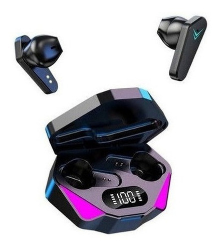 Auriculares inalámbricos Bluetooth TWS para juegos a prueba de salpicaduras, color negro, color RGB, color claro