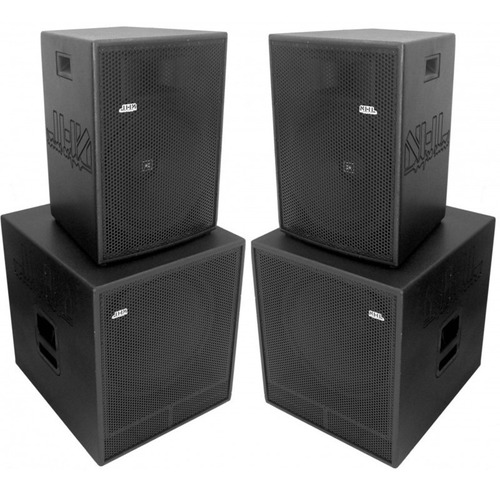 Kit Caixa 15 + Sub 18 Ativa 3200w Amplificada Sonorização