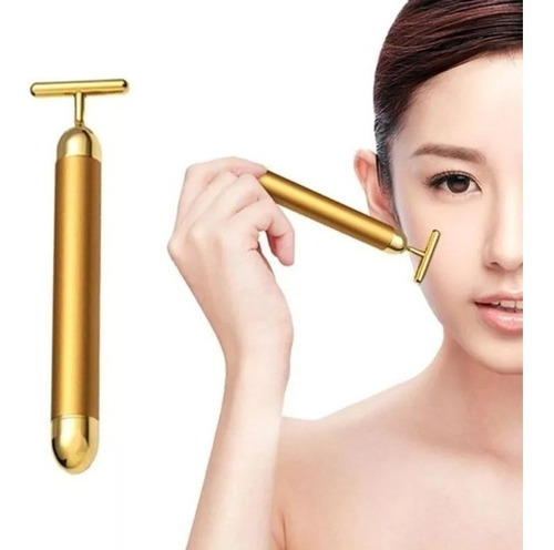 Masajeador facial antiarrugas Gold Electric, antiestrés, color dorado