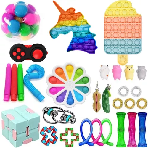 Comprar Nuevo Push Bubble Fidget juguetes antiestrés adultos niños  unicornio dinosaurio Pop Fidget juguete sensorial autismo Necesidades  Especiales alivio del estrés