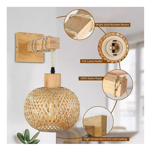 Projeto De Parede De Rattan Iluminação De Parede Casa