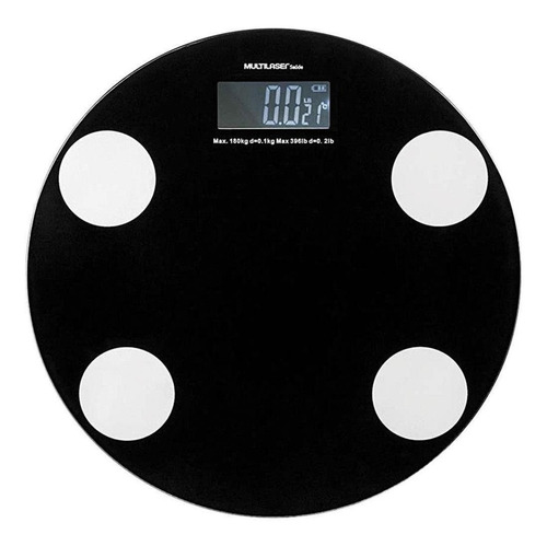 Imagem 1 de 4 de Balança corporal digital Multilaser Eatsmart preta, até 180 kg