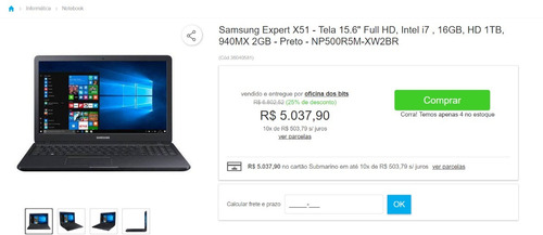 Imagem 1 de 3 de Notebook Samsung X51 Cor Preta (produto Raro)