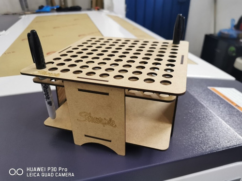Organizador Para 100 Plumones Sharpie En Mdf De 3 Mm