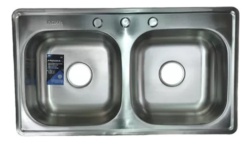 Fregadero Sobreponer 84*53 Acero Inox Estandar Dos Poncheras