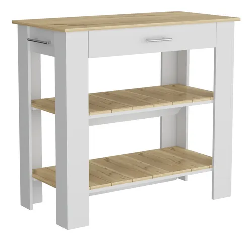 Isla De Cocina Cala 40 1c - Blanco Mqz / Macadamia