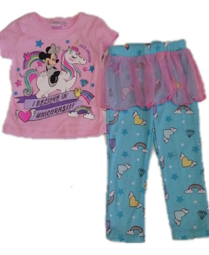 Pijama Minnie Arcoiris Niña. 