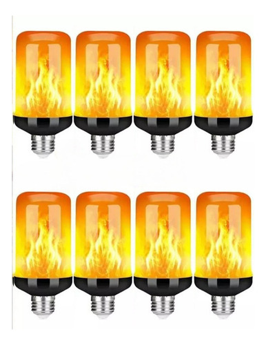 Lámpara De Llama De 8 Piezas, 4 Tipos De Bombillas Con Efect