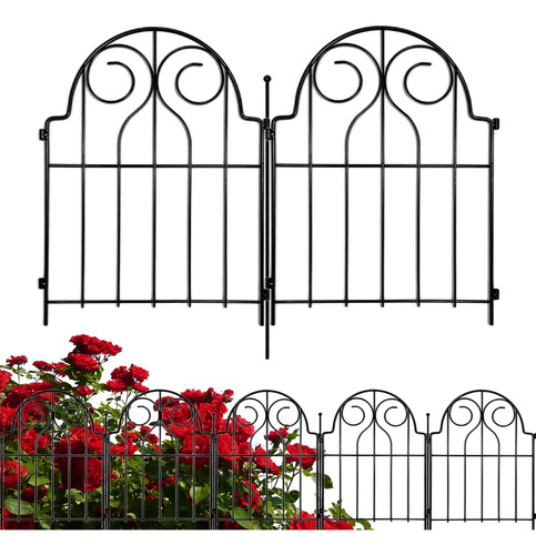 Samamixx Valla Decorativa De Jardin, 10 Paneles De Metal Sin